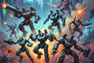 draw an awesome mecha robot art