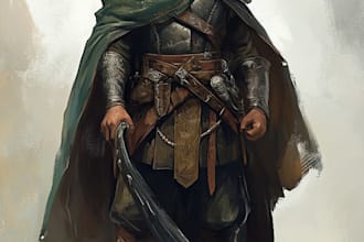 your dnd character art or rpg character, character design