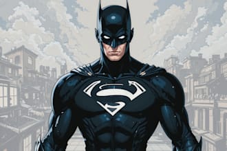 illustrate superhero character art