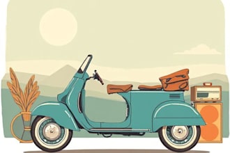 make best illustration in vintage and retro styles