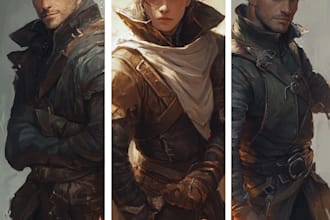 paint your dark fantasy dnd character illustration