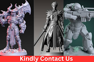 scuplt custom 3d warhammer miniature, figurine for tabletop, dnd, stl 3d print
