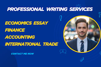 write on economics,essay, international trade, finance, accounting
