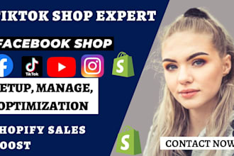 setup shopify tik tok shop, tiktok dropshipping, facebook ads to boost shopify