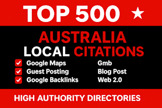 do 500 australia local citations for gmb ranking and boost local SEO