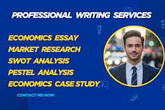write on market research, swot, pestel analysis, economics cases study