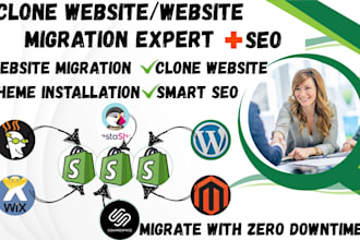 clone website migrate wix wordpress magento godaddy squarespace to shopify