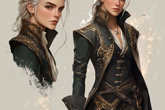 create a full color dnd character illustration
