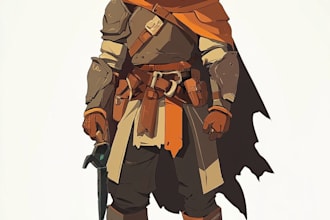 draw a 2d game character illustration