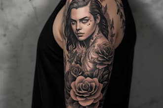 create a tattoo design of tattoo sleeve