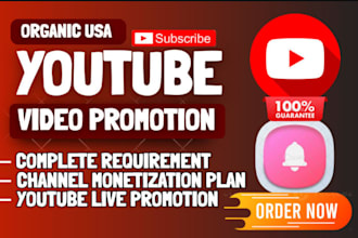 promote USA youtube video channel to 5m organic views subscribers
