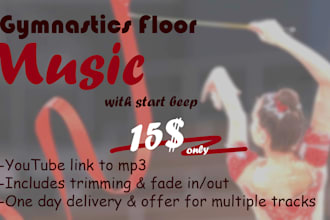 add beep, trim, convert youtube gymnastics music routine to mp3