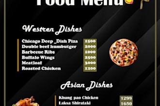do restaurant food digital cafe bar menu flyer broacher