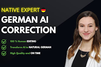 provide professional german post editing for ai translations