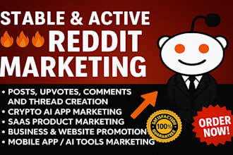 boost saas product ai business website game app promotion with reddit management