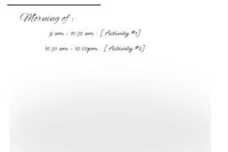 create custom itineraries and invitations