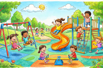 illustrate children story book illustration, children story, book cover