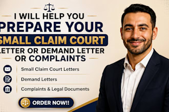 help you prepare your small claim court letter or demand letter or complaints