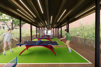 rebuild tennis padel court, game room design, indoor sports,urban park landscape
