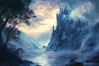draw fantasy environment, landscape illustrations