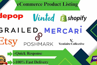 do product listing depop, etsy, poshmark, ebay, vestiairecollective listing