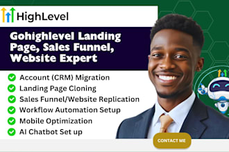 design, clone, migrate ghl sales funnel, ghl landing page, gohighlevel website