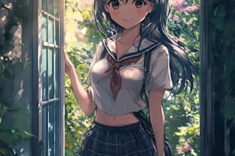 draw anime illustration, anime character