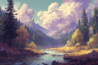 make custom nature and environment illustrations