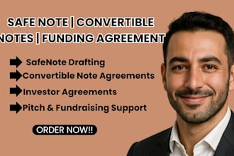draft safe note, convertible note, investor agreement and startup fund agreement