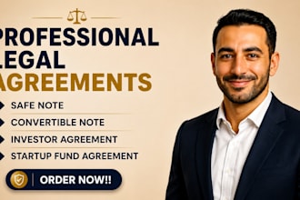 draft safe note, convertible note, investor agreement and startup fund agreement