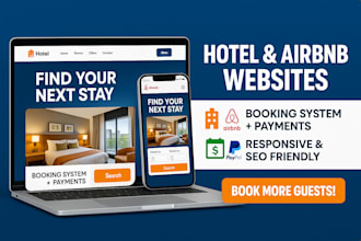 design and build a professional hotel airbnb and vacation rental booking website