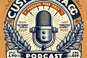 design high quality radio podcast mascot logo with t shirt design