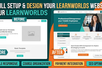 setup and design your learnworlds website