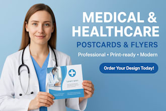 design medical homecare health postcard brochure or flyers