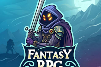 create a anime style logo design fantasy rpg