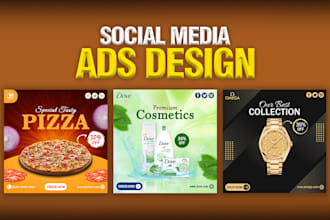 do social media post design, facebook ads, instagram ads, social media design