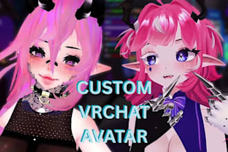 create custom 3d model for vrchat with rigging animation and clothe for pc quest