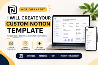 build custom notion template notion dashboard notion planner notion expert