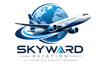 design a modern and professional aviation logo for your brand