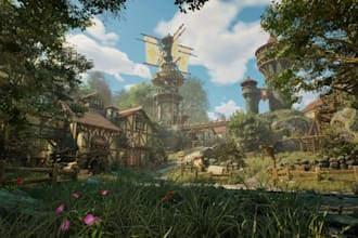 do 3d realistic game environment level design game map fantasy vrchat world
