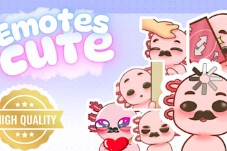 design cute custom emotes for discord and twitch