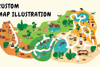 draw vector map illustration tourist map travel map event festival map city map