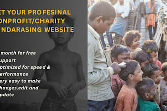 nonprofit charity ngo website with fundraising, 501c3 grant, and donation