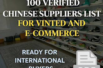 provide 100 verified clothing suppliers for vinted reselling, dropshipping, ecom
