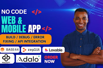 build no code app adalo glide bubble io mgx fix replit bug chatbot integration