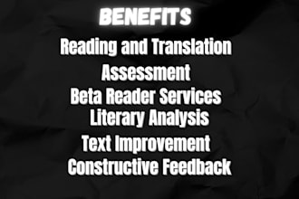 beta reading service with critical analysis and corrections
