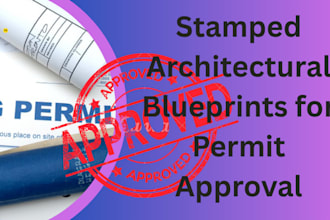 stamped architectural blueprints for permit approval