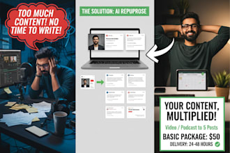 repurpose your video or podcast into 5 linkedin posts