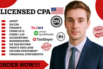 do accounting, US tax return, bookkeeping, finance and audit as senior auditor