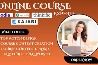 setup thinkific website, teachable elearning, kajabi website, podia canva ims